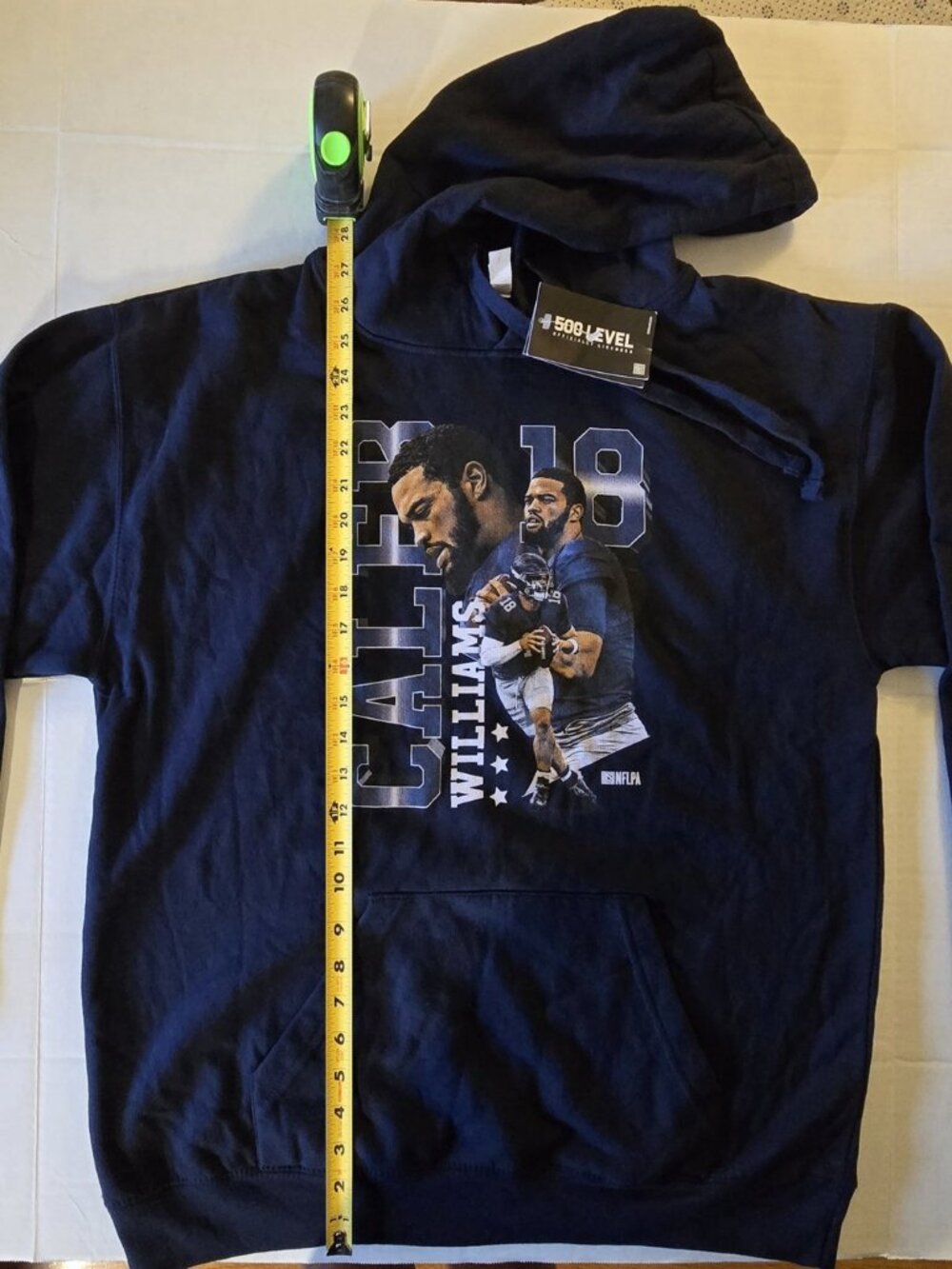 NWT Caleb Williams #18 Chicago Bears Hoodie Men's L Navy 500 Level NFLPA
